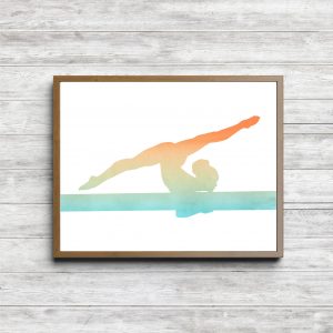 Female Gymnast on Balance Bar