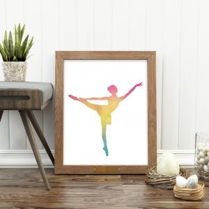 Colorful Watercolor Ballet Dancer
