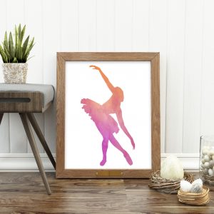 Pink & Orange Ballerina Silhouette
