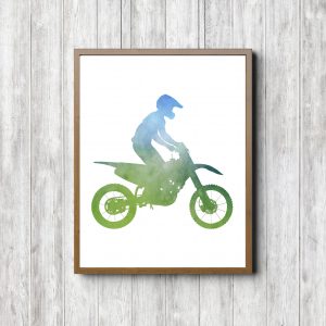 Motocross Bike Watercolor Printable
