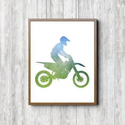 Motocross Bike Watercolor Printable