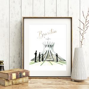 Cathedral Of Brasilia Watercolor Printable