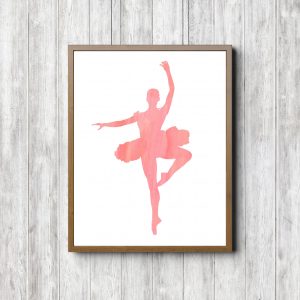 Coral Ballerina Silhouette Printable