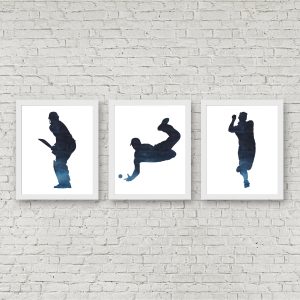 Blue Cricket Players Printable Set