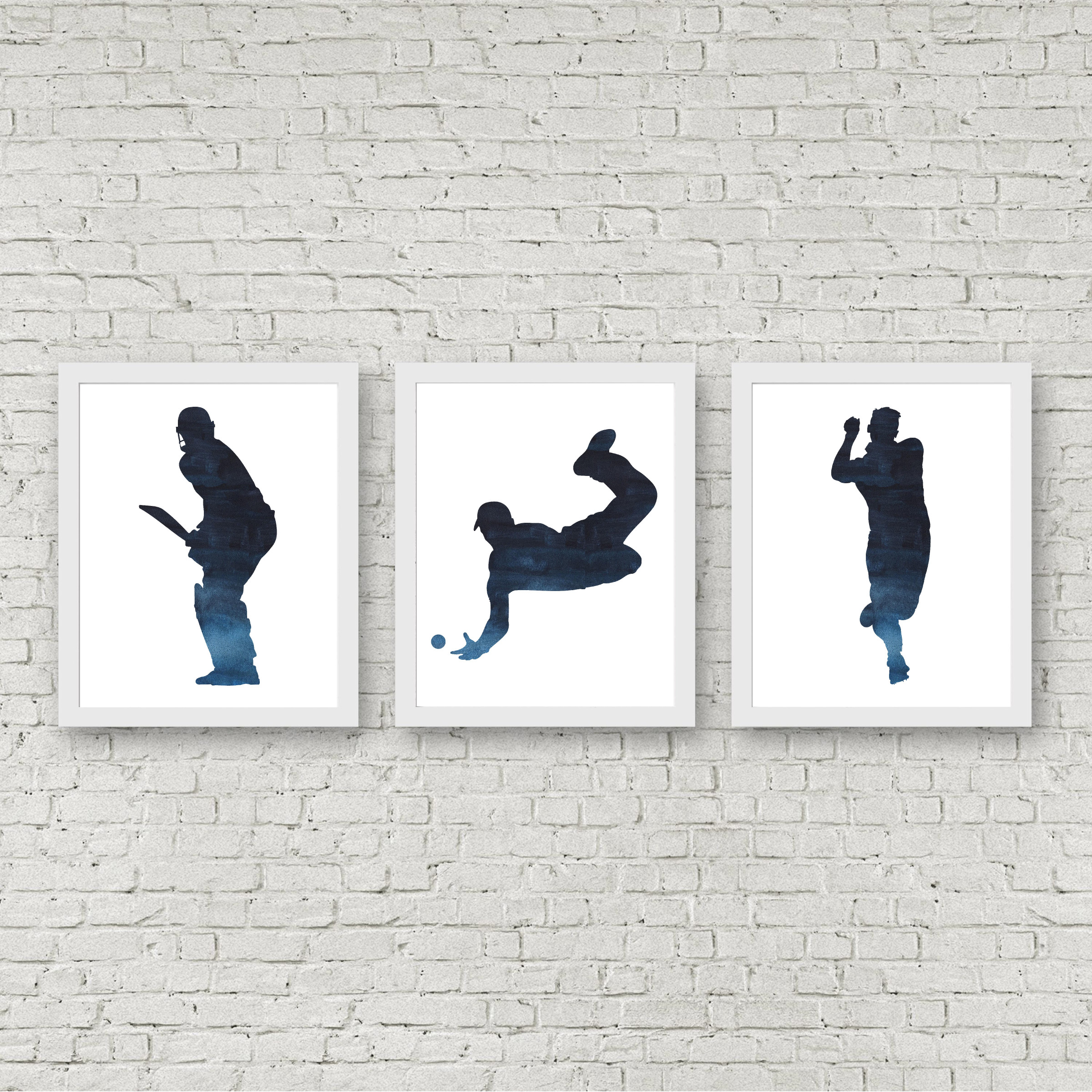 Blue Cricket Players Printable Set