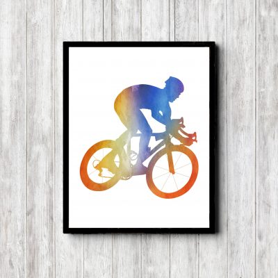 Colorful Watercolor Cycling Printable