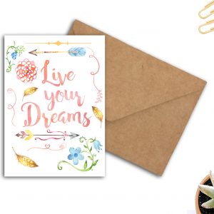 Live Your Dreams Floral Card