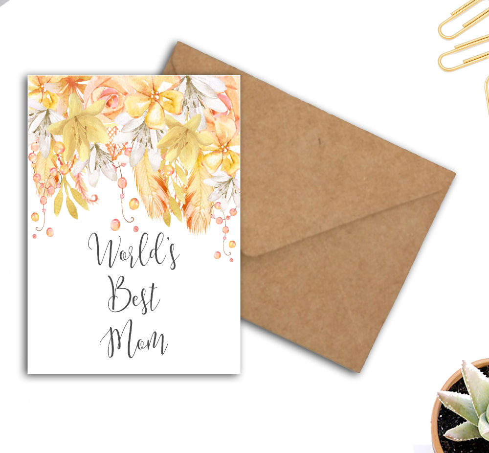 World’s Best Mom Floral Card