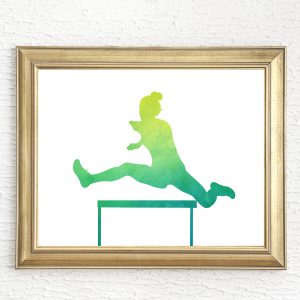 Printable Female Hurdles Athlete