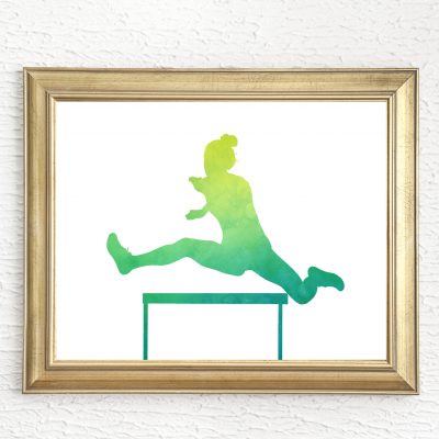 Printable Female Hurdles Athlete