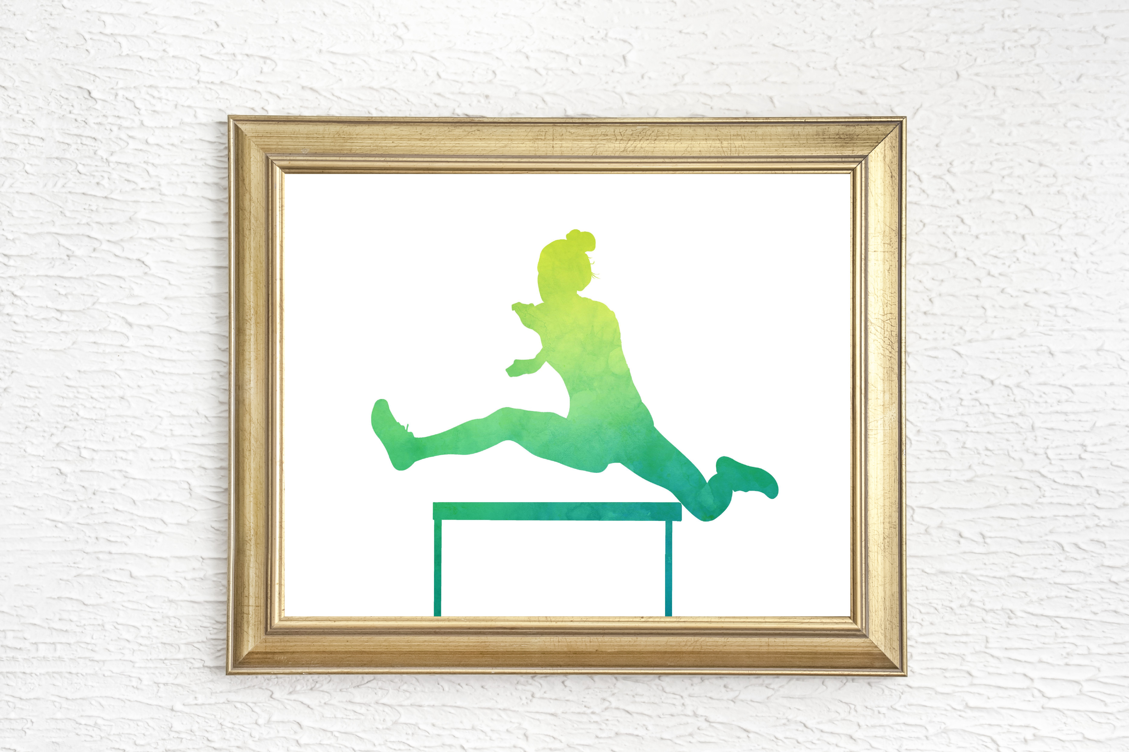 Printable Female Hurdles Athlete