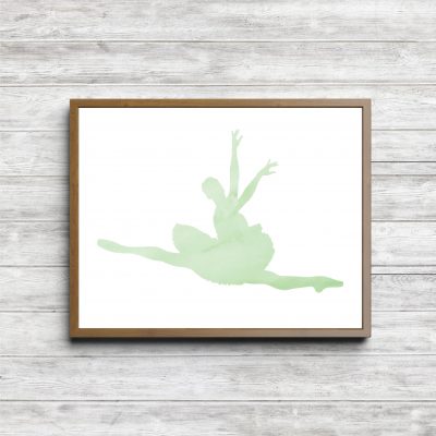 Printable Green Ballet Dancer
