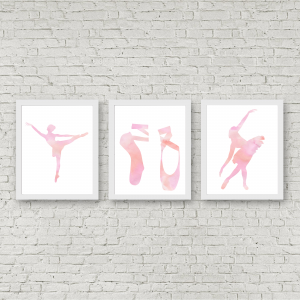 Pink Watercolor Ballerina Printables