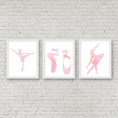 Pink Watercolor Ballerina Printables