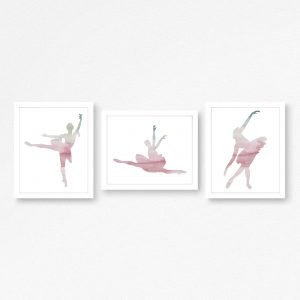 Pink & Gray Watercolor Ballerina Printables