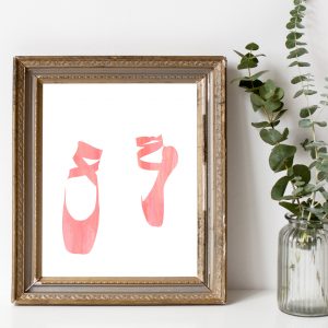 Printable Coral Ballet Slippers