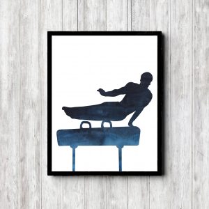 Male Gymnast On Pommel Horse