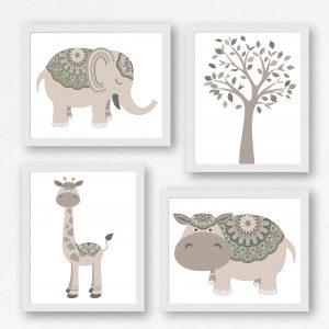 Safari Animal Printables In Earthy Tones