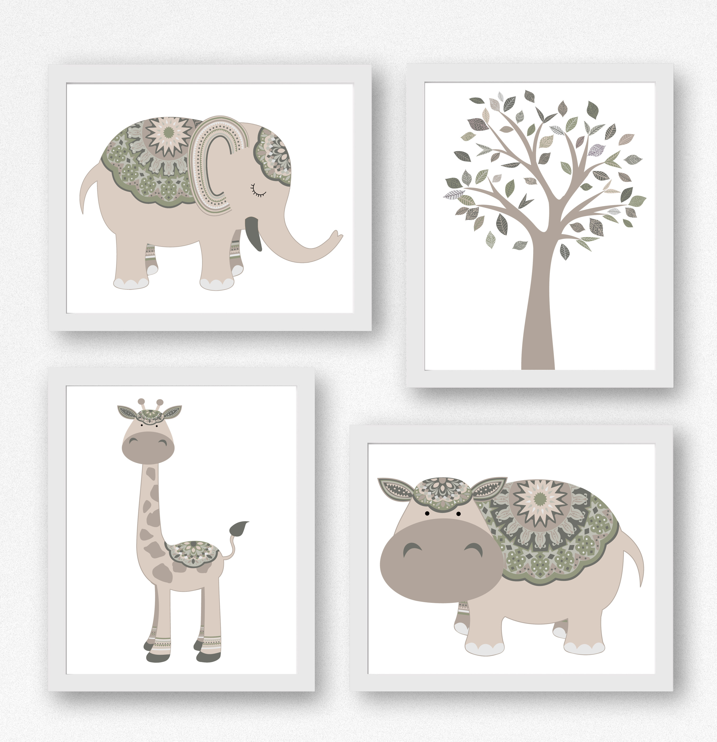 Safari Animal Printables In Earthy Tones