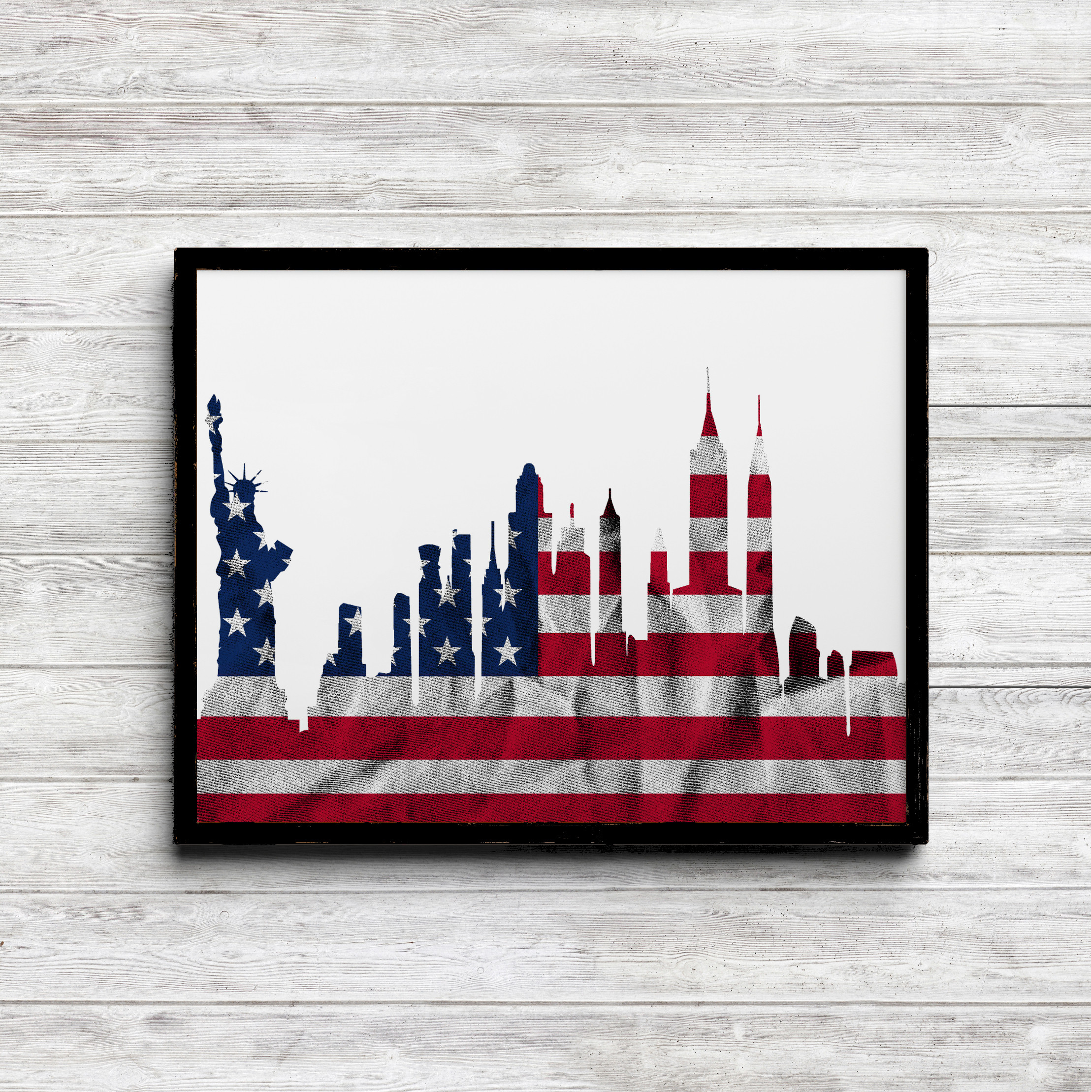American Flag New York Skyline Printable