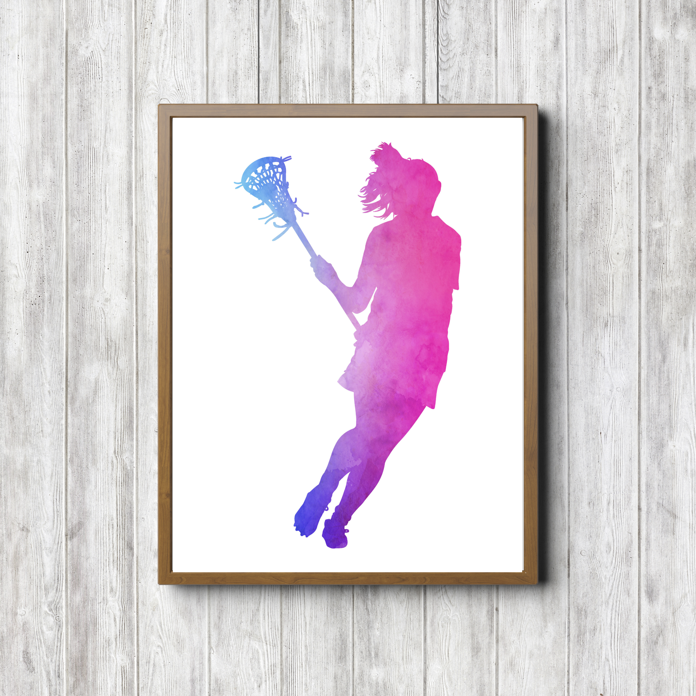 Blank picture on the wall. wooden frame.