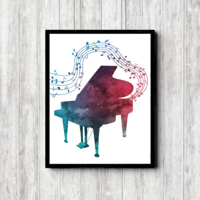 Watercolor Piano Music Printable