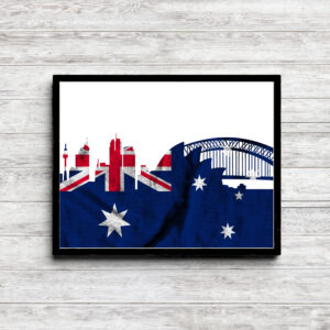 Australian Flag Sydney Skyline Printable